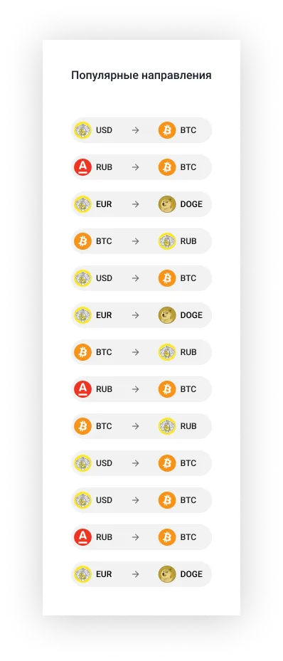 Частые запросы. Редизайн интерфейса агрегатора обменников криптовалюты и электронных денег | SobakaPav.ru