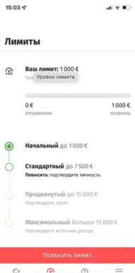 KoronaPay. Лимиты переводов. 