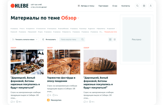 Дизайн страниц профильного СМИ. Веб версия