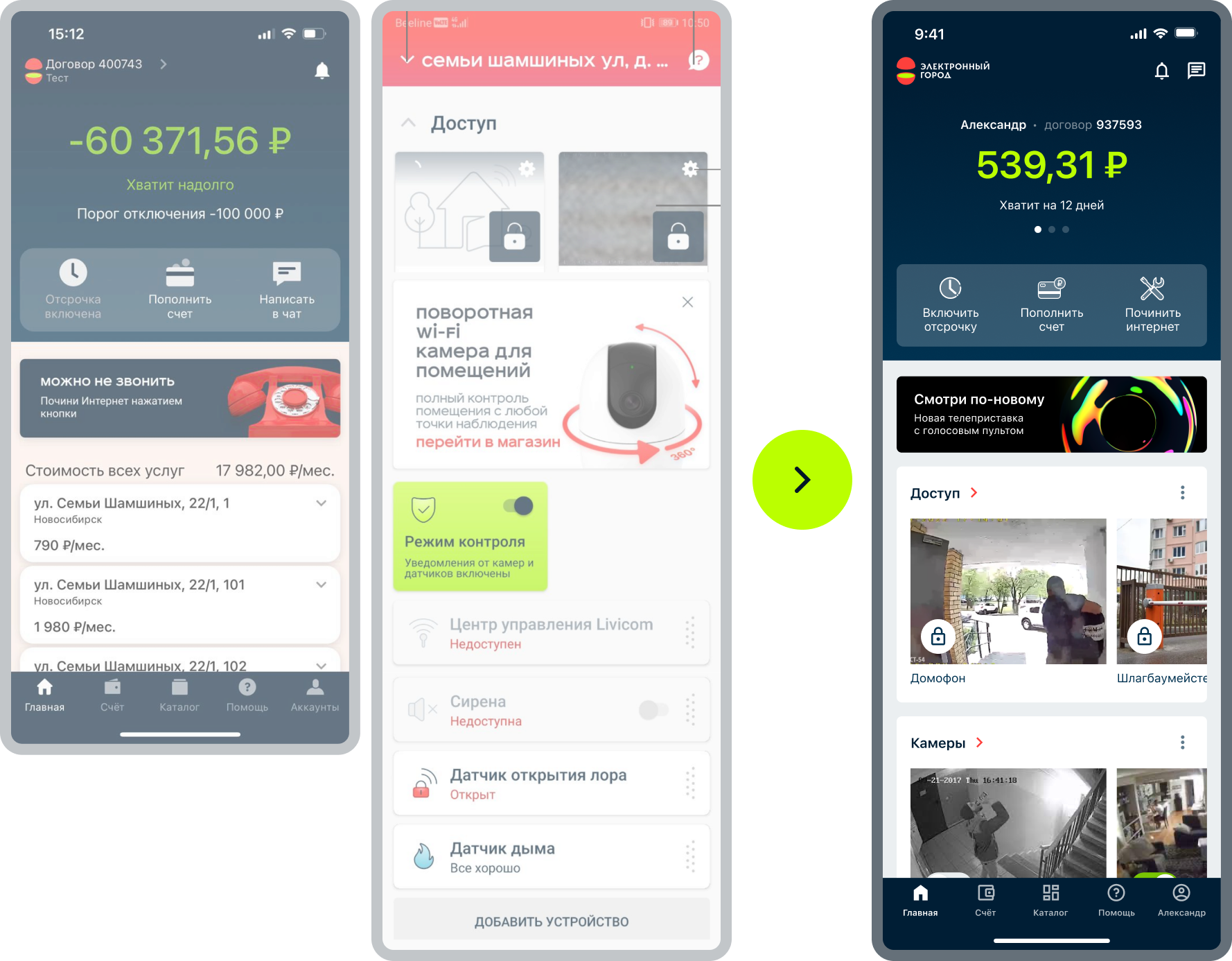Собака Павлова || Главная приложения. Добавили камеры и домофоны. 